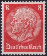 1933, Deutsches Reich, 0485DV, Výplatní známka: Paul von Hindenburg v medailonu (II) ✶