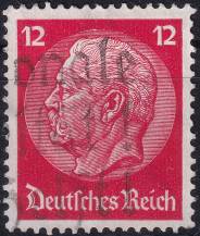 1933, Deutsches Reich, 0487, Výplatní známka: Paul von Hindenburg v medailonu (II) - Paul von Hindenburg (1847-1934), 2. říšský prezident ⊙