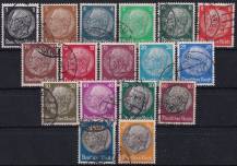 1933, Deutsches Reich, 0512/0528, Výplatní známky: Paul von Hindenburg v medailonu (III)  ⊙