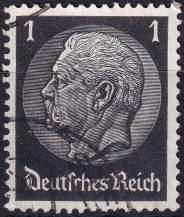 1933, Deutsches Reich, 0512, Výplatní známka: Paul von Hindenburg v medailonu (III) - Paul von Hindenburg (1847-1934), 2. říšský prezident ⊙