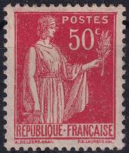 1933, Francie, 0276, Výplatní známka: alegorie míru ✶