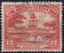 1934, Britská Guayana, 0161A, Výplatní známka: zemské motivy - Georgetown ⊙