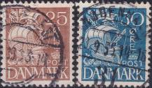 1934, Dánsko, 0208I/0209I, Vyplatní známky: Karavela ⊙