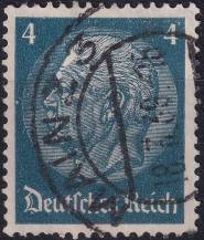 1934, Deutsches Reich, 0514, Výplatní známka: Paul von Hindenburg v medailonu (III) - Paul von Hindenburg (1847-1934), 2. říšský prezident ⊙