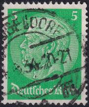 1934, Deutsches Reich, 0515, Výplatní známka: Paul von Hindenburg v medailonu (III) - Paul von Hindenburg (1847-1934), 2. říšský prezident ⊙