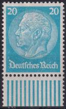 1934, Deutsches Reich, 0521X, Výplatní známka: Paul von Hindenburg v medailonu (II) ✶ o D