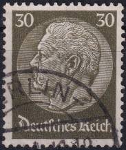 1934, Deutsches Reich, 0523, Výplatní známka: Paul von Hindenburg v medailonu (III) - Paul von Hindenburg (1847-1934), 2. říšský prezident ⊙