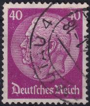 1934, Deutsches Reich, 0524, Výplatní známka: Paul von Hindenburg v medailonu (III) - Paul von Hindenburg (1847-1934), 2. říšský prezident ⊙
