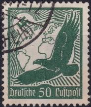 1934, Deutsches Reich, 0535, Letecká poštovní známka: Orel Skalní  ⊙