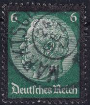 1934, Deutsches Reich, 0550, Úmrtí Paula von Hindenburga   ⊙