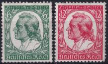 1934, Deutsches Reich, 0554/0555, 175 výrobčí narození Friedricha Schillera ✶