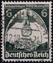 1935, Deutsches Reich, 0586X, Říšský stranický sjezd, Norimberk ⊙