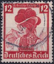 1935, Deutsches Reich, 0593, Německá pomoc v nouzi: Lidové kroje - Černý les ⊙