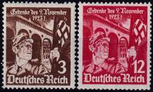 1935, Deutsches Reich, 0598/0599, 12. výročí pochodu k Feldherrnhalle ✶✶