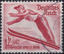 1935, Deutsches Reich, 0601, Zimní olympijské hry 1936, Garmisch-Partenkirchen - skoky na lyžích ⊙
