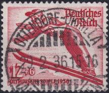 1935, Deutsches Reich, 0601, Zimní olympijské hry 1936, Garmisch-Partenkirchen - skoky na lyžích ⊙