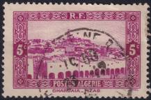 1936/1938, Alžírsko, 0106, 10 let alžírských poštovních směrovacích čísel: zemské pohledy; s "RF" - Ghardaia-Mzab ⊙