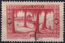 1936/1938, Alžírsko, 0108, 10 let alžírských poštovních směrovacích čísel: zemské pohledy; s "RF" - Touggourt ⊙