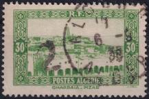 1936/1938, Alžírsko, 0111, 10 let alžírských poštovních směrovacích čísel: zemské pohledy; s "RF" - Ghardaia-Mzab ⊙