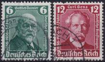 1936, Deutsches Reich, 0604/0605, 50 let motorových vozidel; Otevření "Mezinárodní výstavy automobilů a motocyklů Berlín 1936" ⊙