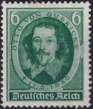 1936, Deutsches Reich, 0608, 250. výročí úmrtí Otto von Guericka ✶