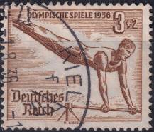 1936, Deutsches Reich, 0609, Letní olympijské hry, Berlín: gymnastika na hrazdě ⊙