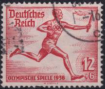 1936, Deutsches Reich, 0613, Letní olympijské hry, Berlín: běh s ohněm ⊙