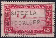 1937, Alžírsko, 0116, 10 let alžírských poštovních směrovacích čísel: zemské pohledy; s "RF" - oáza na Sahaře ⊙