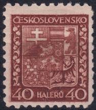 1937, ČSR I, 0253I, Výplatní známka: Státní znak ✶