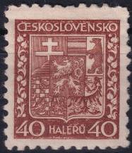 1937, ČSR I, 0253IIa, Výplatní známka: Státní znak ✶