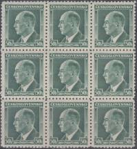 1937, ČSR I, 0314I, Výplatní známka: Portréty - E. Beneš ∗∗ 9blok