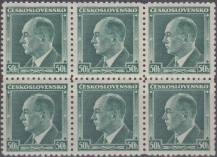 1937, ČSR I, 0314I, Výplatní známka: Portréty - E. Beneš ∗∗ 6blok