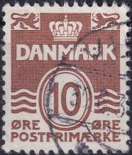 1937, Dánsko, 0233I, Výplatní známka: Vlnky ⊙