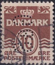 1937, Dánsko, 0233IIp, Výplatní známka: Vlnky ⊙