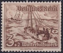 1937, Deutsches Reich, 0651, Zimní pomoc: lodě - záchranný člun "Bremen" ✶✶