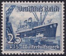 1937, Deutsches Reich, 0658, Zimní pomoc: lodě - parník "Hamburg" ✶