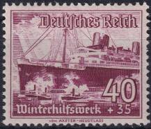 1937, Deutsches Reich, 0659y, Zimní pomoc: lodě - parní "Europa" ✶✶