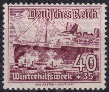 1937, Deutsches Reich, 0659y, Zimní pomoc: lodě - parník "Europa" ✶