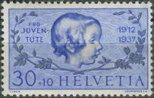1937, Švýcarsko, 0317, 25 let "Pro Juventute": Hlava dívky ∗∗