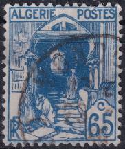 1938, Alžírsko, 0140, Výplatní známka: zemské pohledy - mešita ulička starého města ⊙