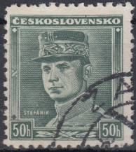 1938, ČSR I, 0346, Výplatní známka: Portréty - M. R. Štefánik ⊙