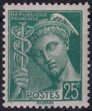 1938, Francie, 0380, Výplatní známka: Merkur ✶✶