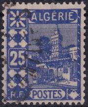1939, Alžírsko, 0139, Výplatní známka: zemské pohledy - mešita Si-di Abderahman ⊙