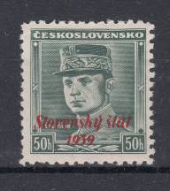1939, Slovenský štát, 009, Přetisk Slovenský šát 1939, **