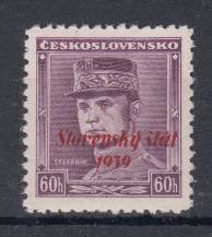 1939, Slovenský štát, 010, Přetisk Slovenský šát 1939, **