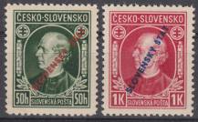 1939, Slovenský štát, 023A/024A, Andrej Hlinka (kresba a s přítiskem SLOVENSKÝ ŠTÁT) ✶✶