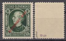 1939, Slovenský štát, 023A, Andrej Hlinka (kresba a s přítiskem SLOVENSKÝ ŠTÁT) ✶✶
