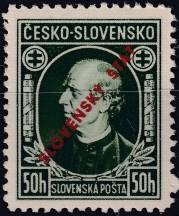 1939, Slovenský stát, 023APV, Výplatní známka: Andrej Hlinka ✶✶