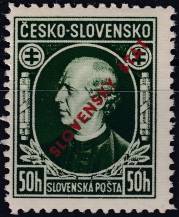 1939, Slovenský stát, 023AVV, Výplatní známka: Andrej Hlinka ✶✶