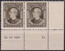 1939, Slovenský stát, 026A, Výplatní známka: Andrej Hlinka ✶✶ DČ ◫ P D